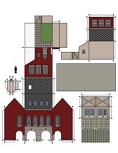 ocuklar iin hazr ev model maketi ablonu, paper craft model house